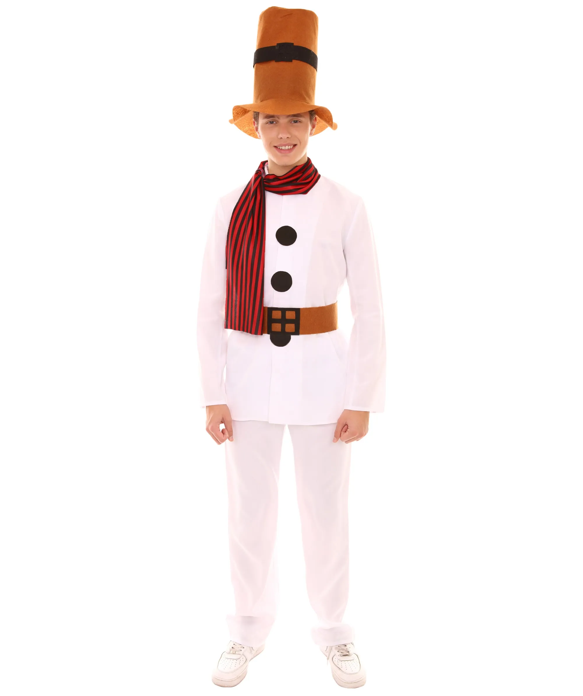 Adult Men's Mr Snowman Costume | White Halloween Costumes