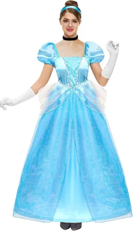 Adult Princess Costume, Halloween Blue Princess Dress