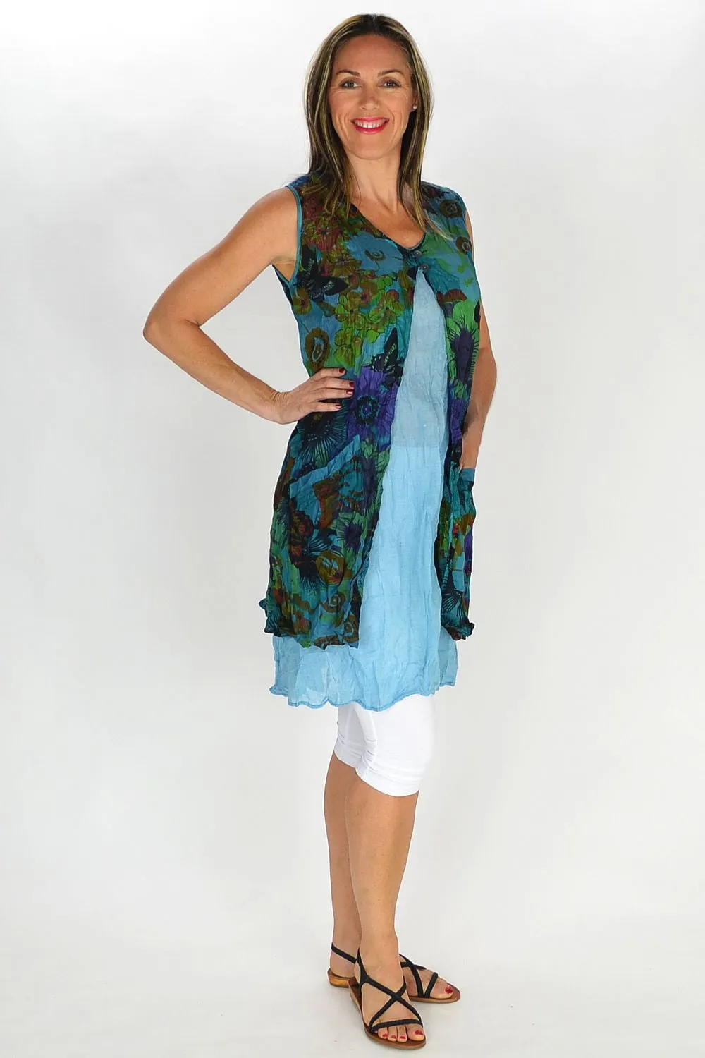 Aqua Blue Anne-Louise Tunic