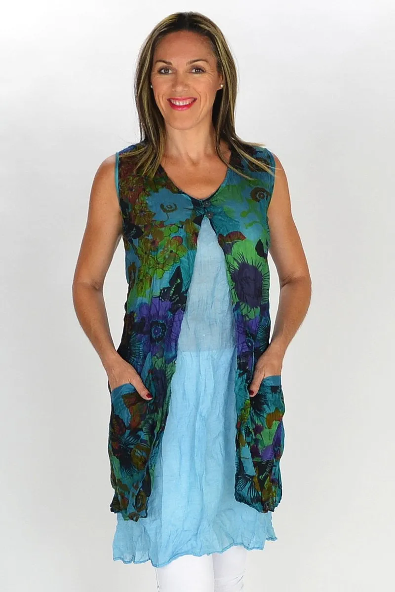 Aqua Blue Anne-Louise Tunic