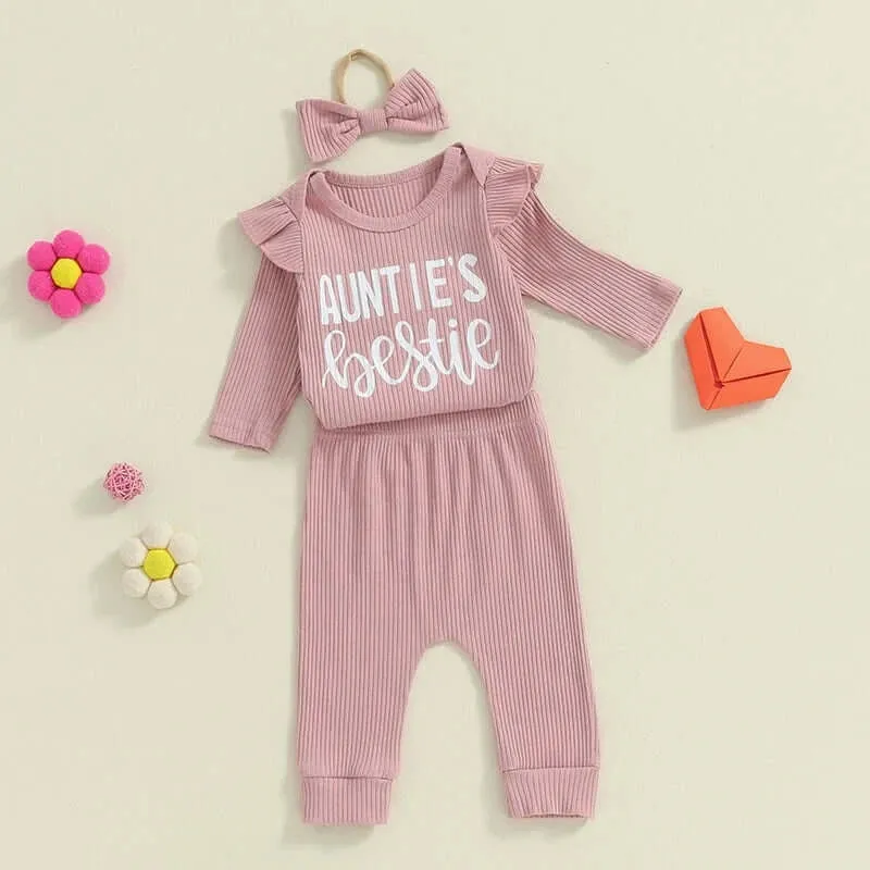 Auntie's Bestie Ribbed Baby Set