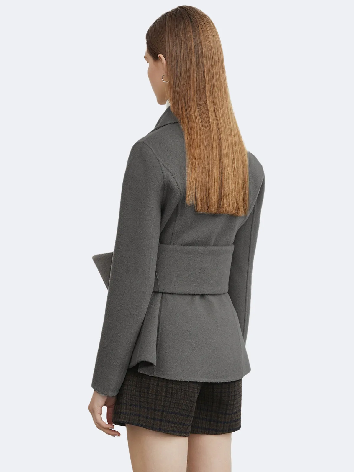 Belted Wool Short Coat