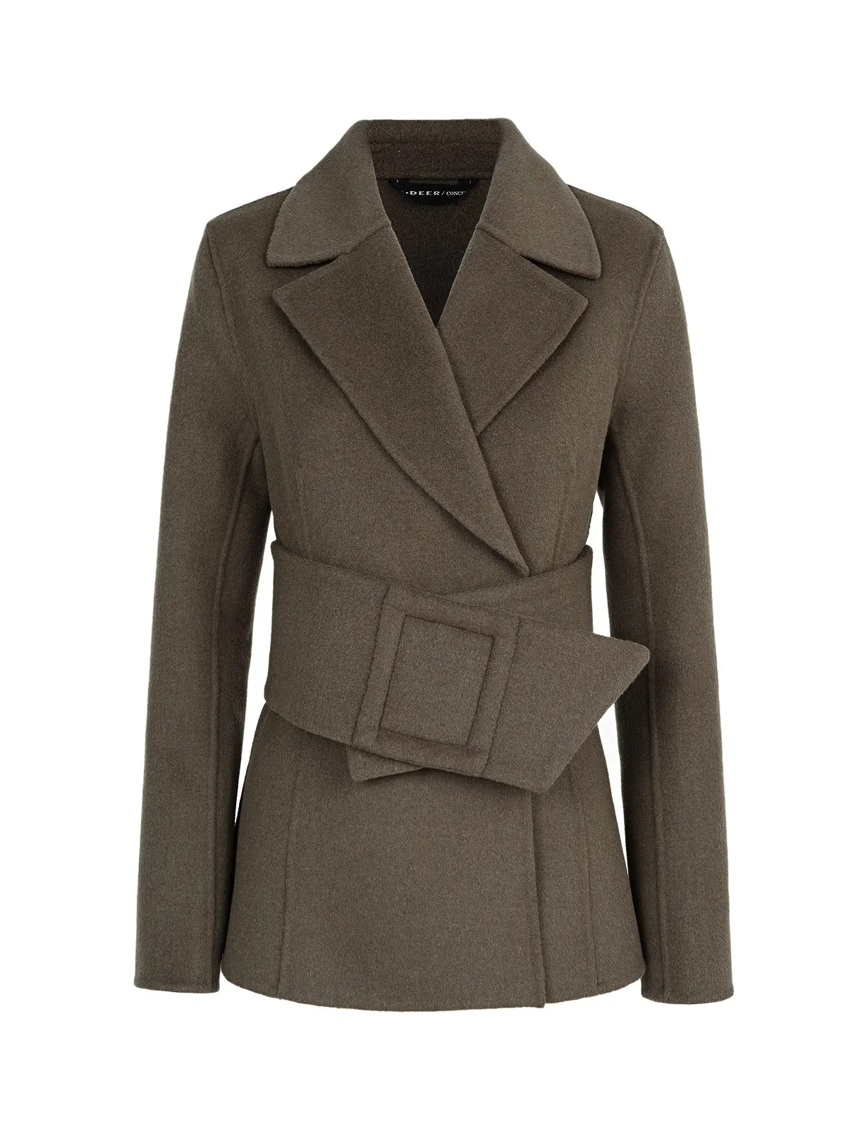 Belted Wool Short Coat