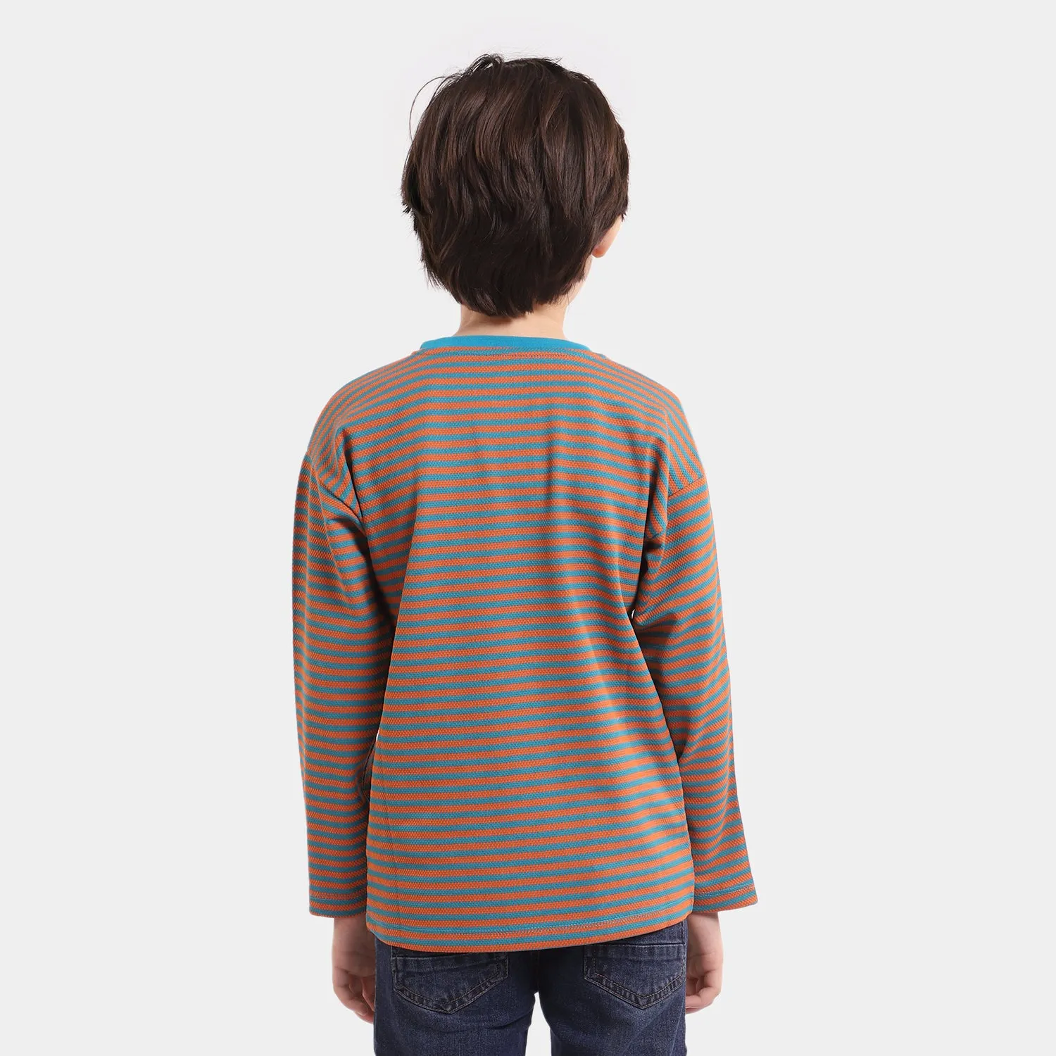 Boys Cotton T-Shirt Looking Forward - Stripes