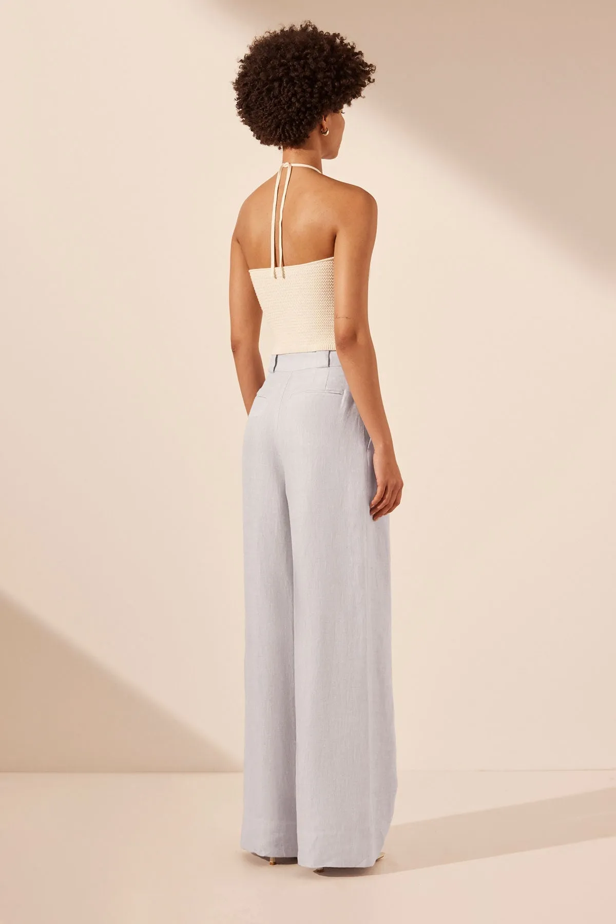 BRISA TAILORED WIDE LEG PANT - ICE BLUE