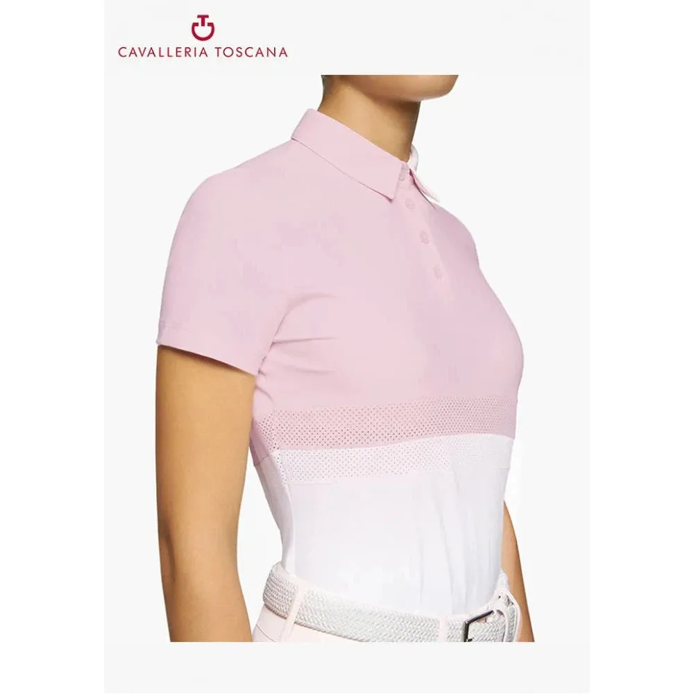 Cavalleria Toscana Perforated Striped Training Polo