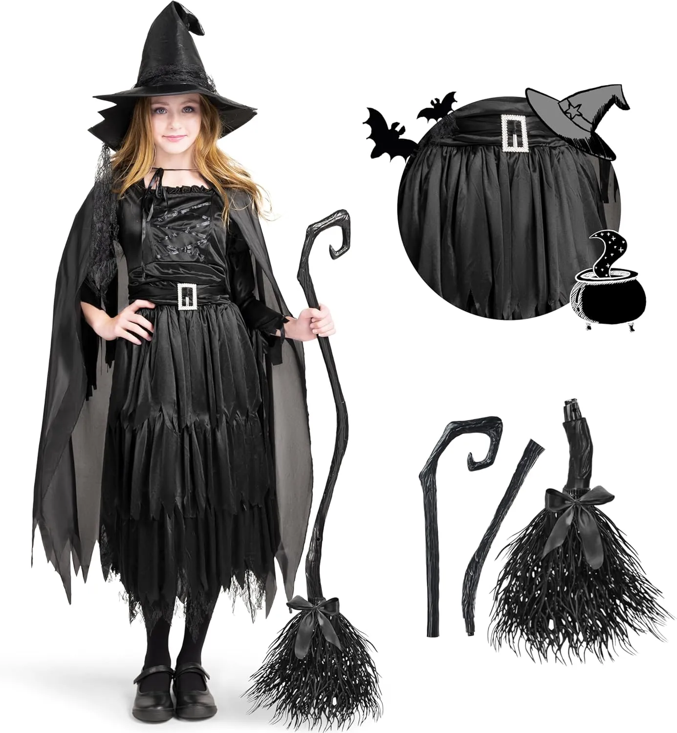 Classic Child Witch Costume, Black Witch