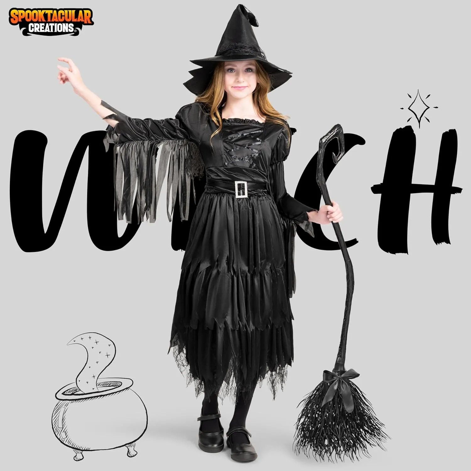 Classic Child Witch Costume, Black Witch