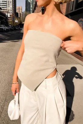 CROPPED TUBE TOP WITH SIDE SLIT