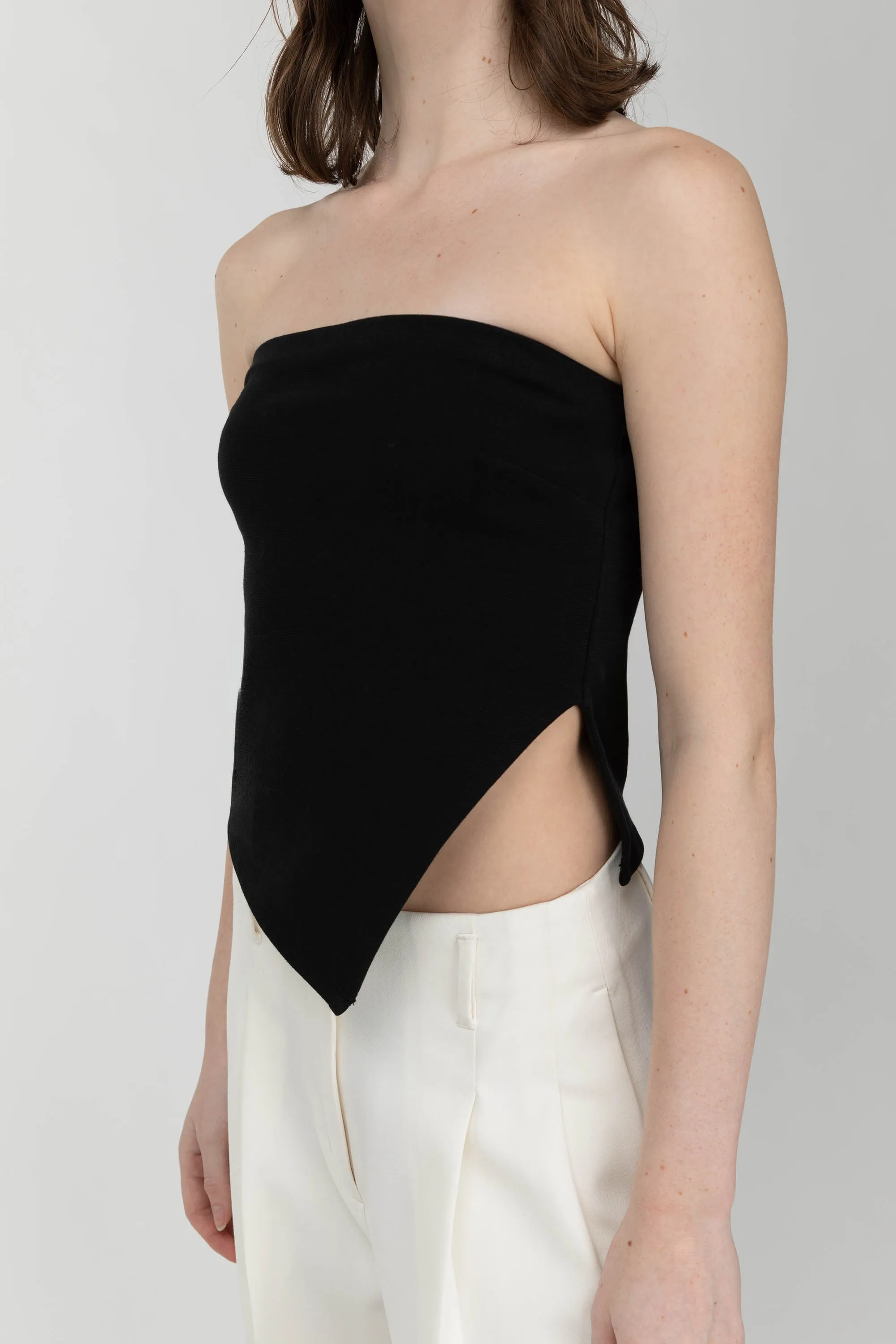 CROPPED TUBE TOP WITH SIDE SLIT