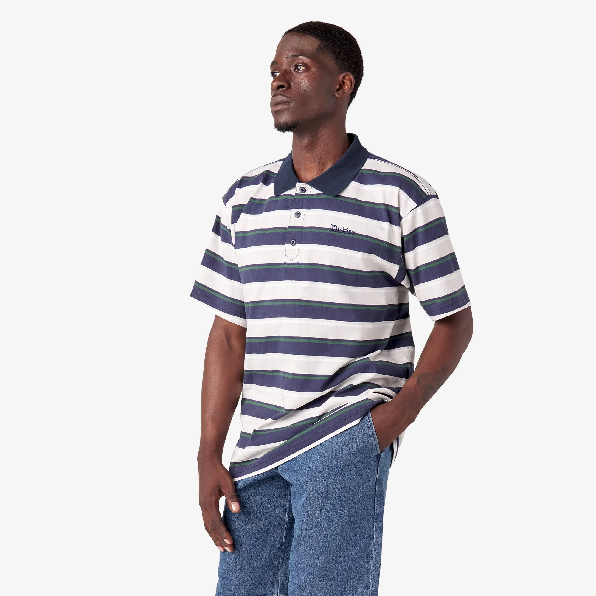 Dickies Skateboarding Guy Mariano Short Sleeve Polo Shirt - Guy Mariano Stripe