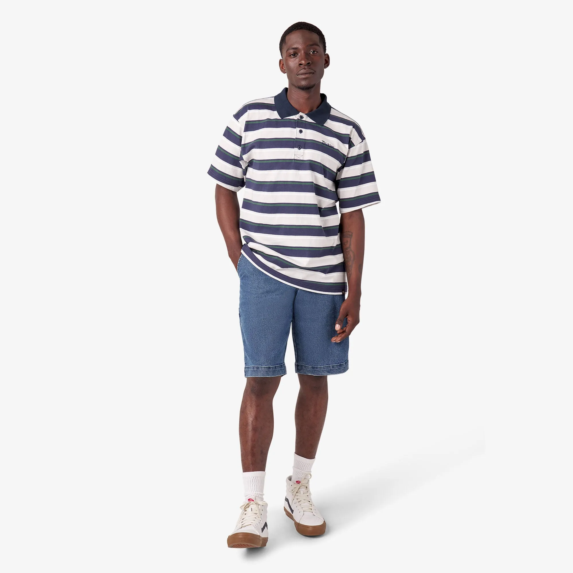 Dickies Skateboarding Guy Mariano Short Sleeve Polo Shirt - Guy Mariano Stripe