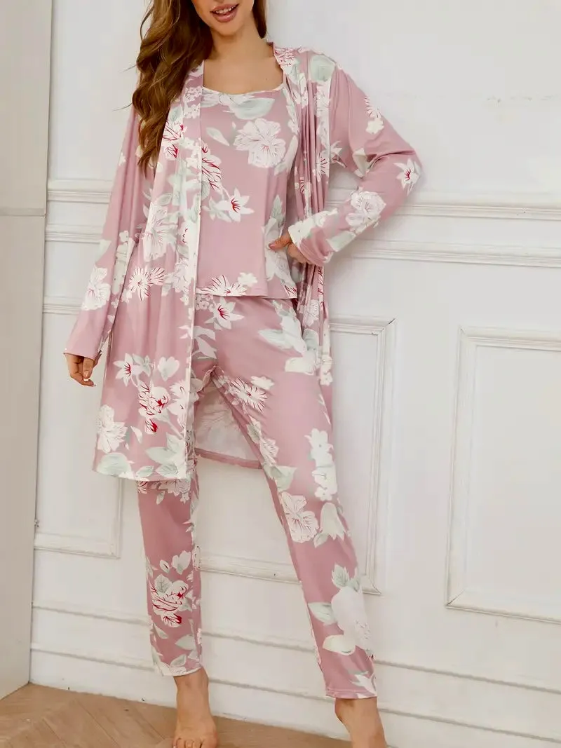 Floral Print 3 Piece Lounge Set