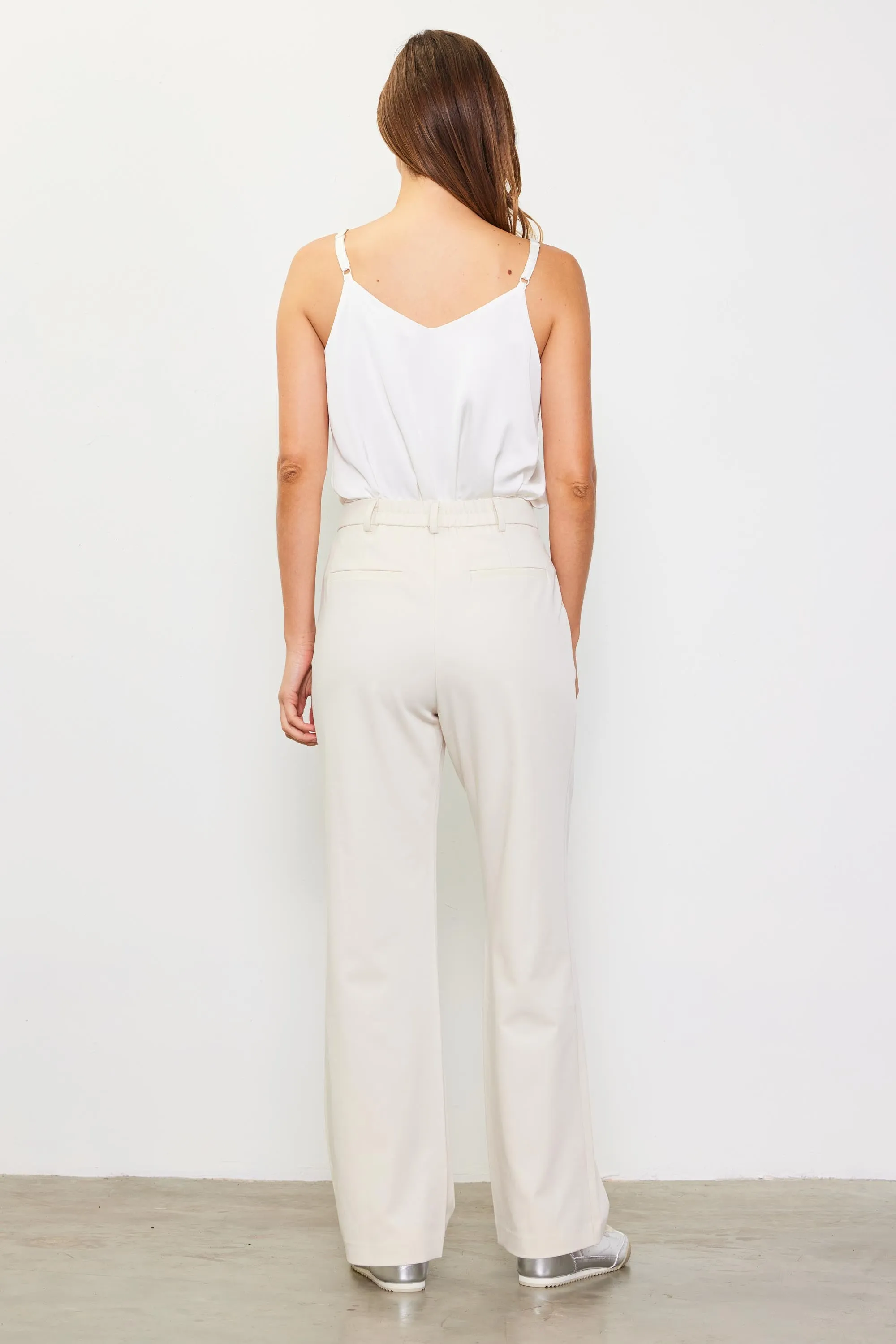 Front Pleat Wide Leg Trousers