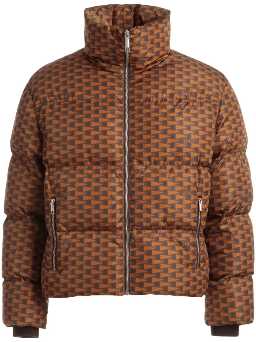 Geometric-Print Padded Jacket