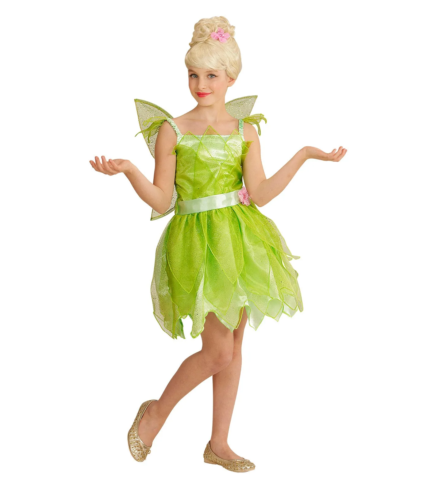 Green Sparkle Fairy Costume Girls