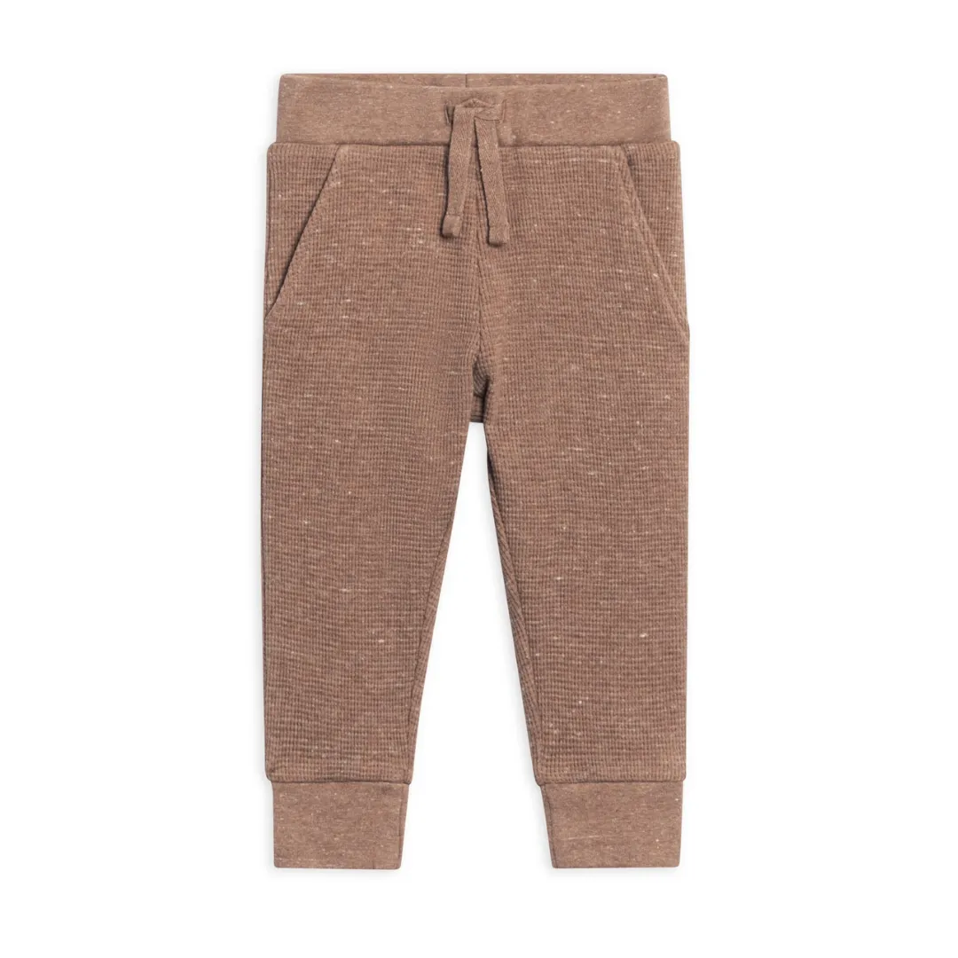 Heather Mocha Nelson Waffle Knit Joggers - Kendi by Colored Organics