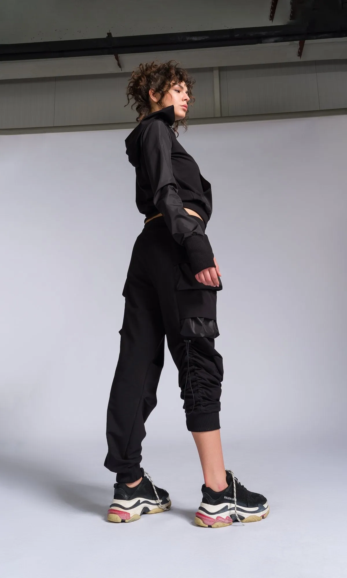 Jogger Pants with Layered Flap Pockets