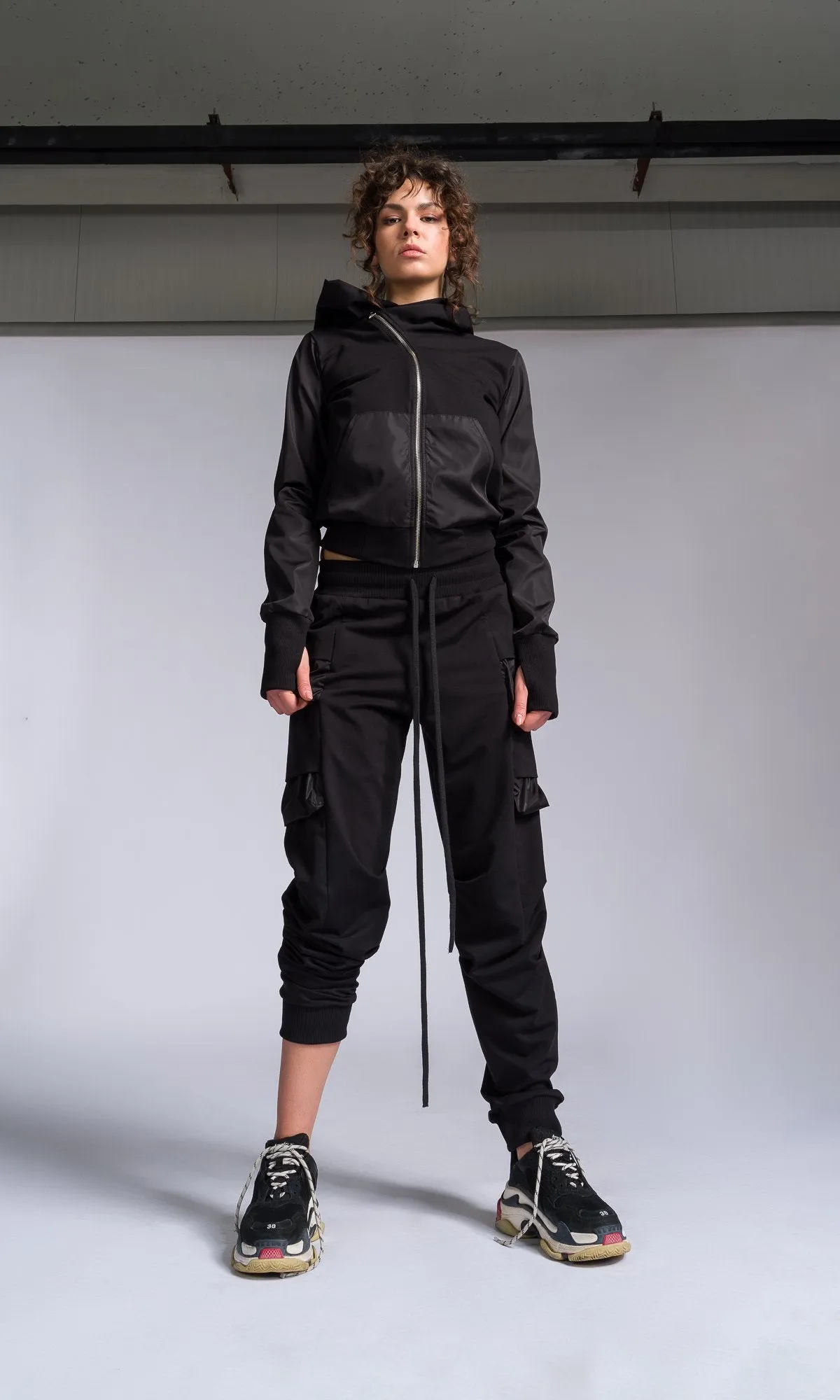 Jogger Pants with Layered Flap Pockets