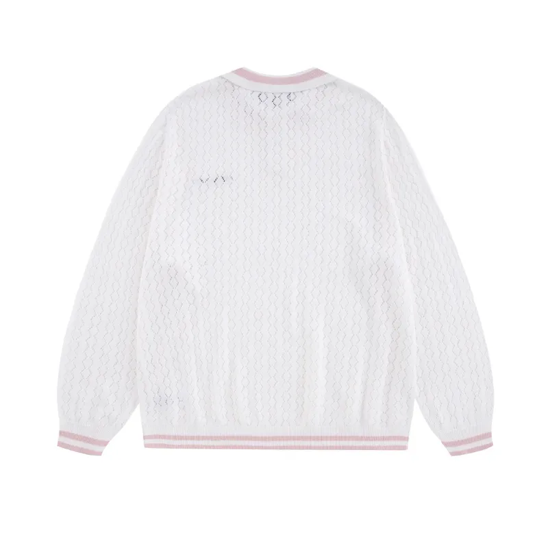 Knitwear White / Pink Knit Polo | Unknown