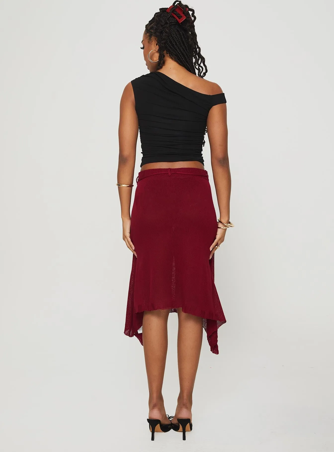 Leysa Midi Skirt Red