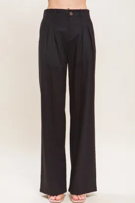 Linen Tailored Wide Leg Pants