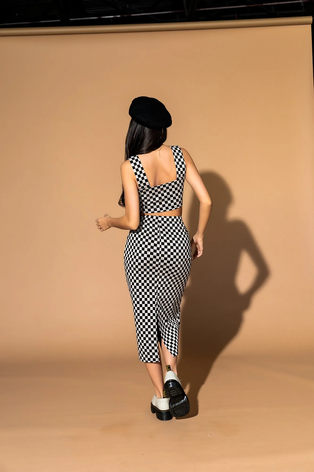 Looking Good Print Top   Skirt Set in Checkerboard