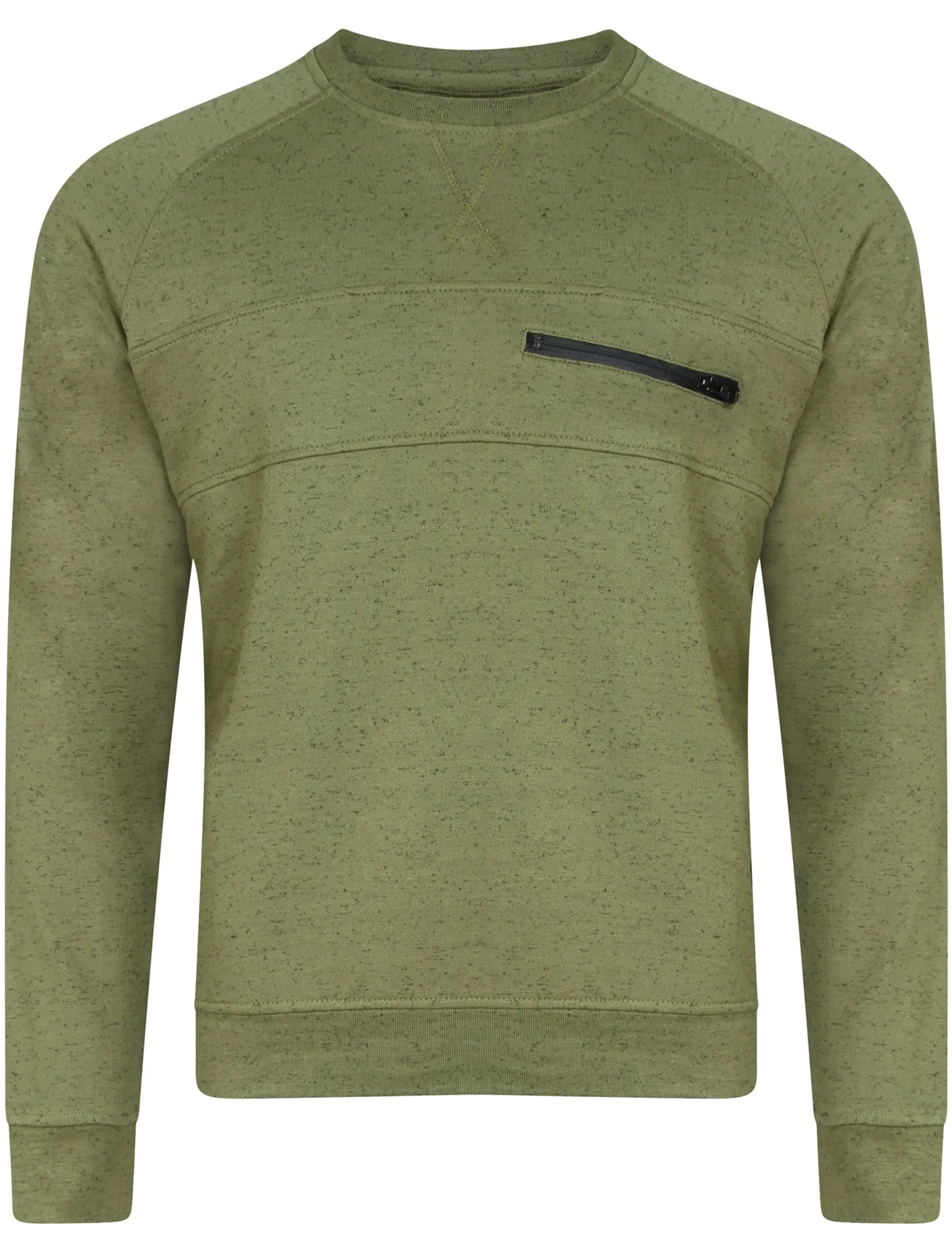 Luis Mohair Texture Print Crew Neck Sweatshirt In Green