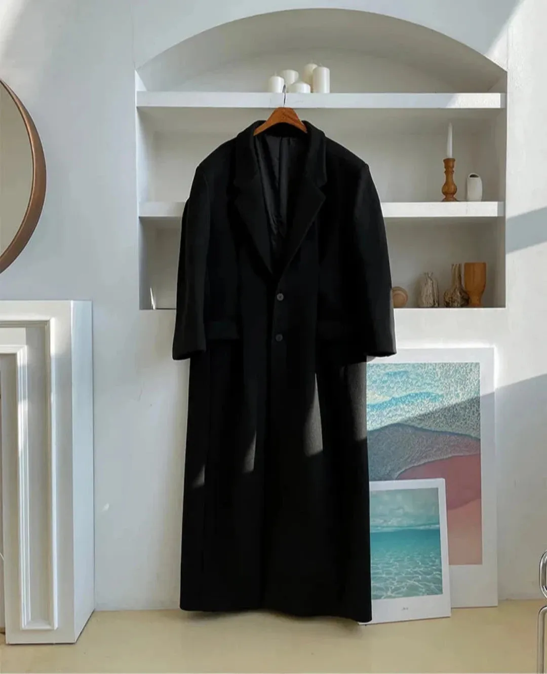 Men's Oversized Extra Long Wool Blend Coat