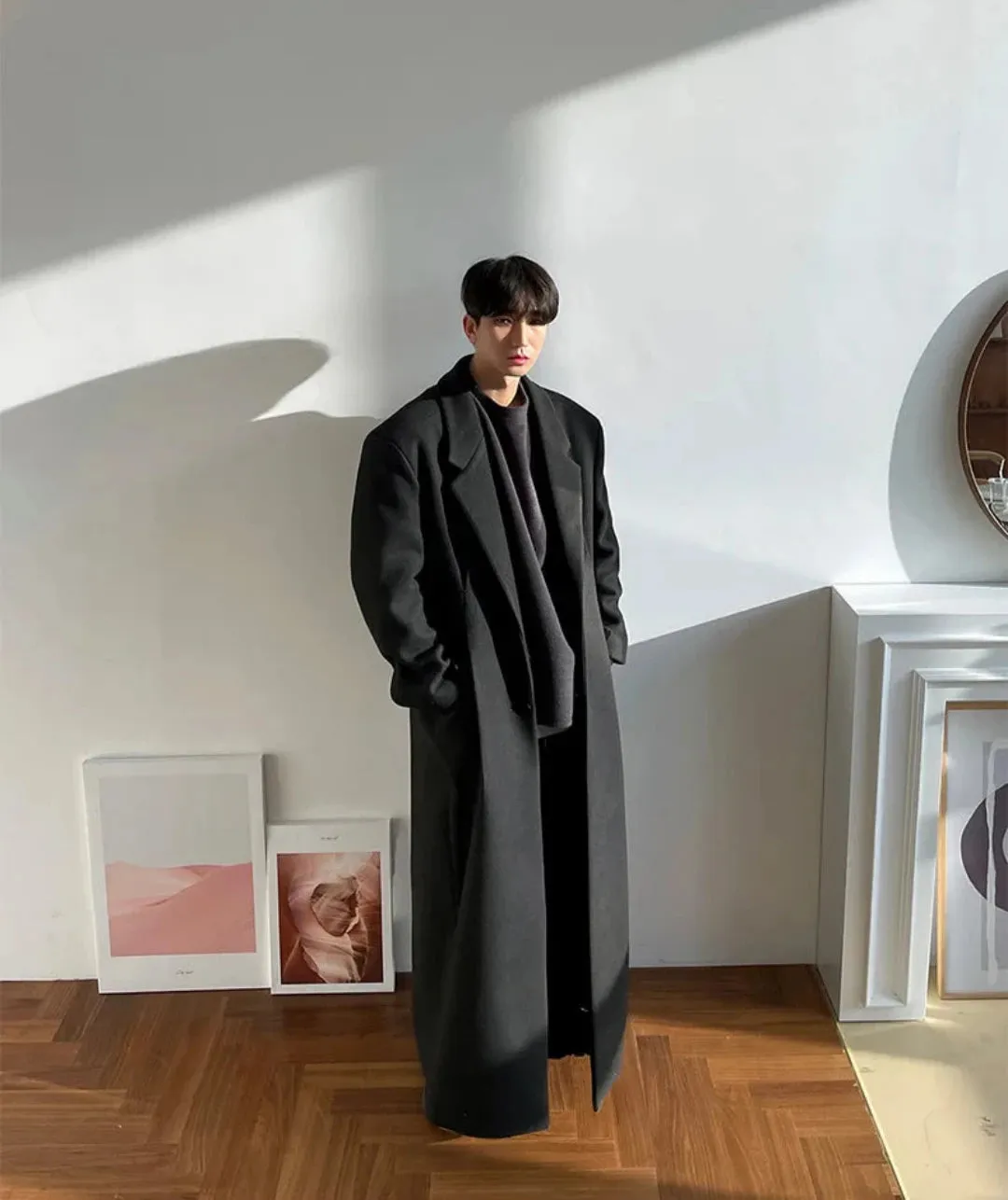 Men's Oversized Extra Long Wool Blend Coat