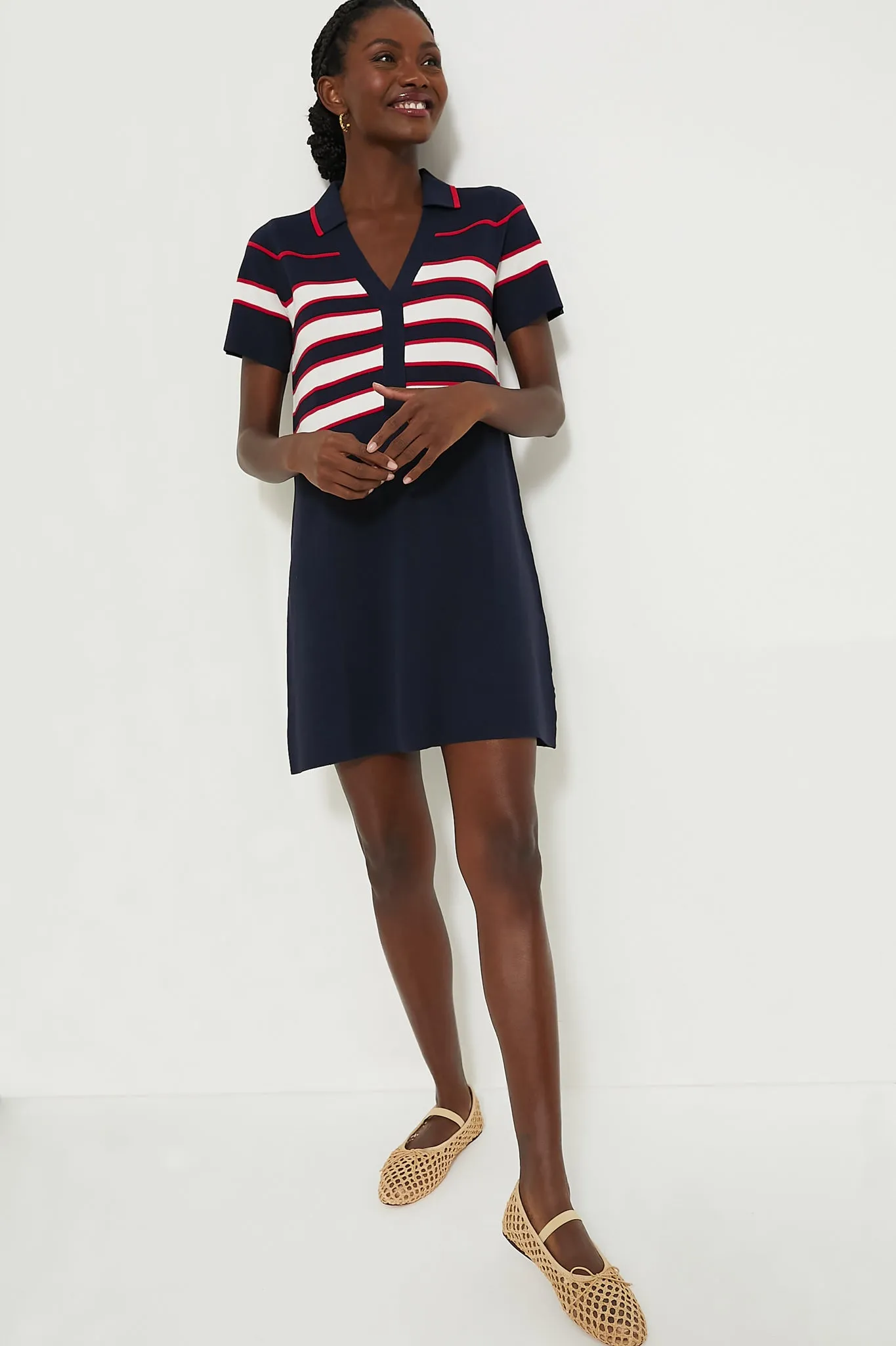 Navy and White Wright Polo Dress