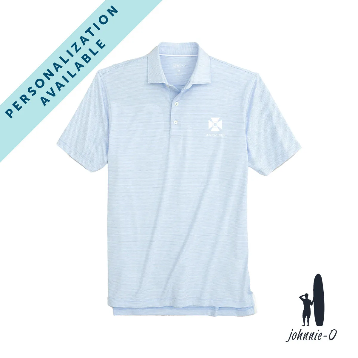 New! ATO Personalized Johnnie-O Striped Polo