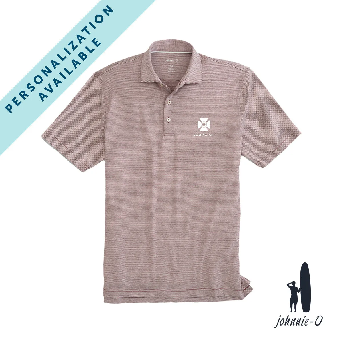 New! ATO Personalized Johnnie-O Striped Polo