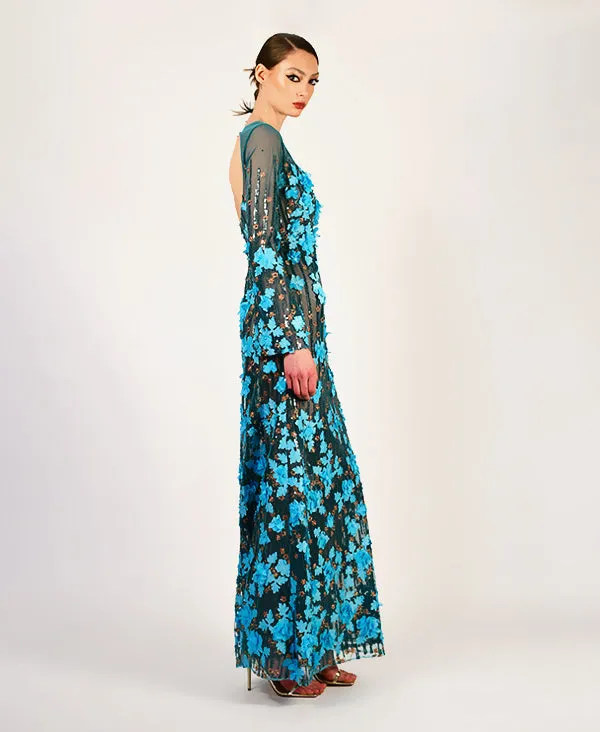 Oceania 3d floral gown