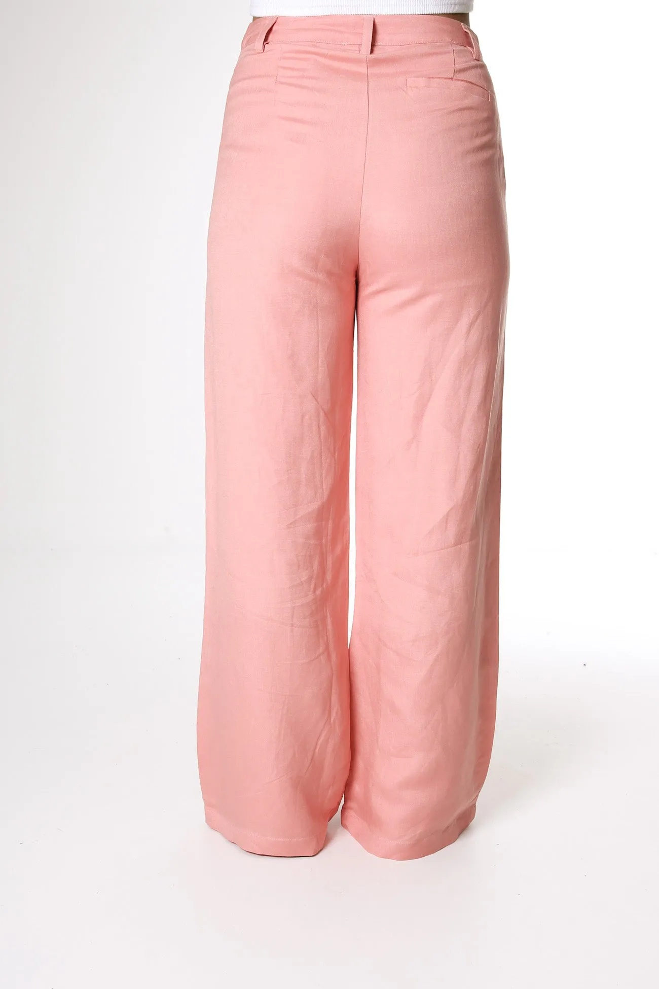 Perfection Tailored Wide Leg Pant Peach Pink