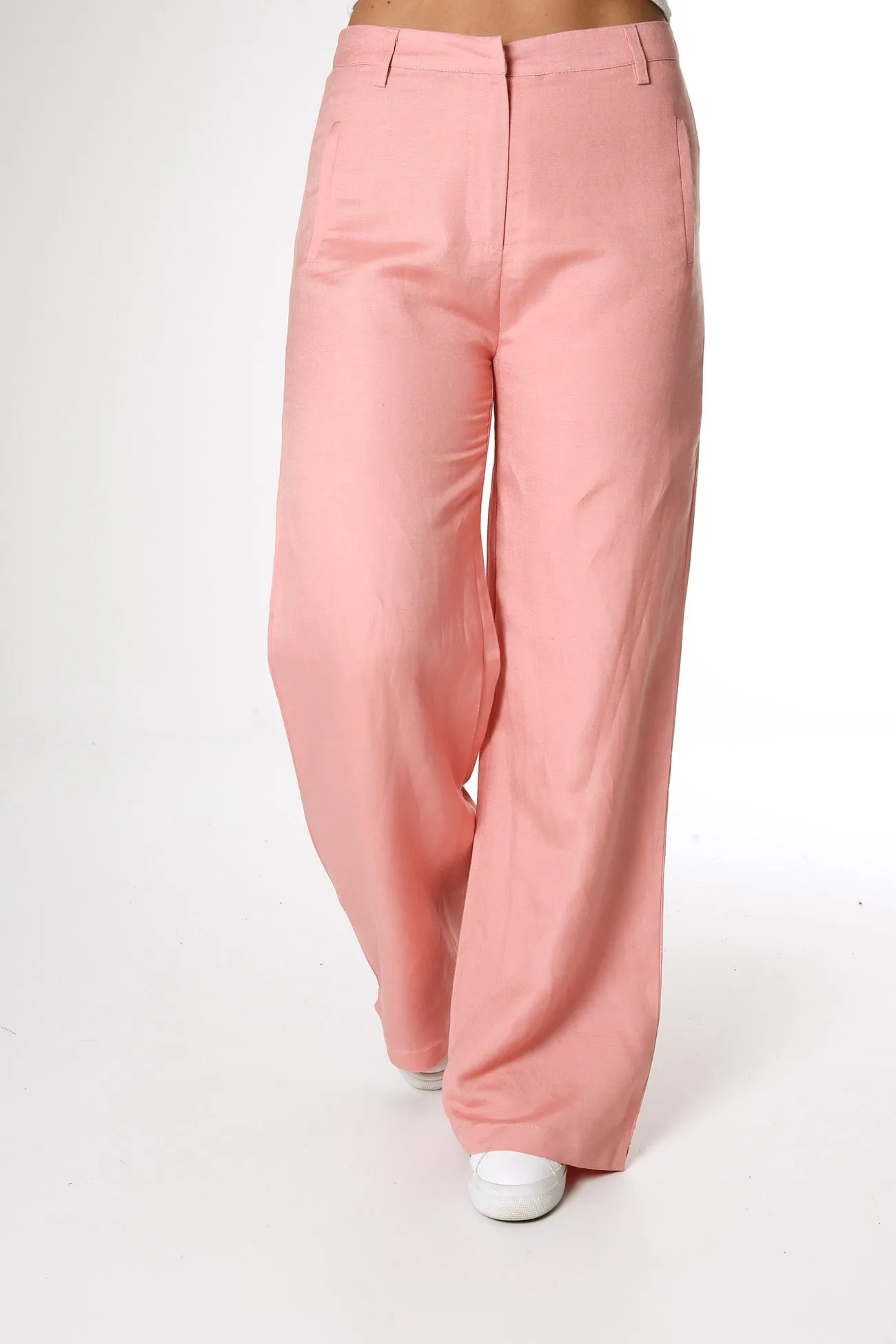 Perfection Tailored Wide Leg Pant Peach Pink