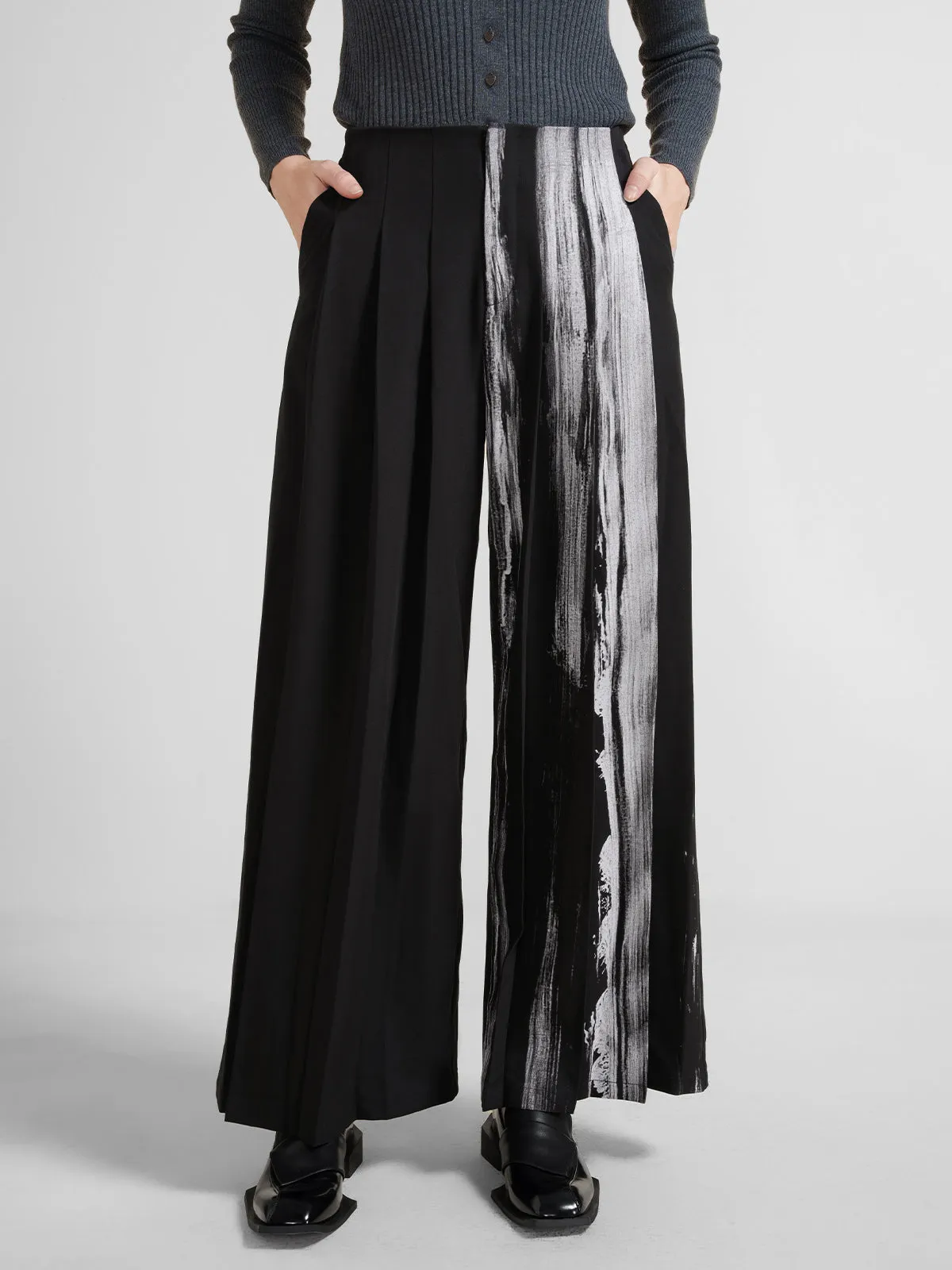 Pleated Wide Leg Pants