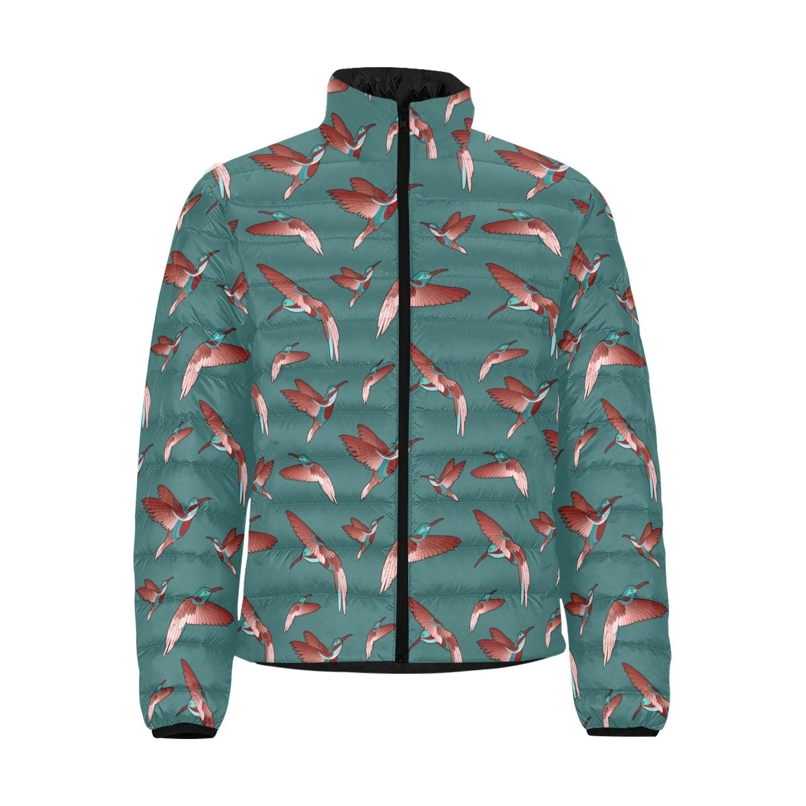 Red Swift Turquoise Men's Stand Collar Padded Jacket