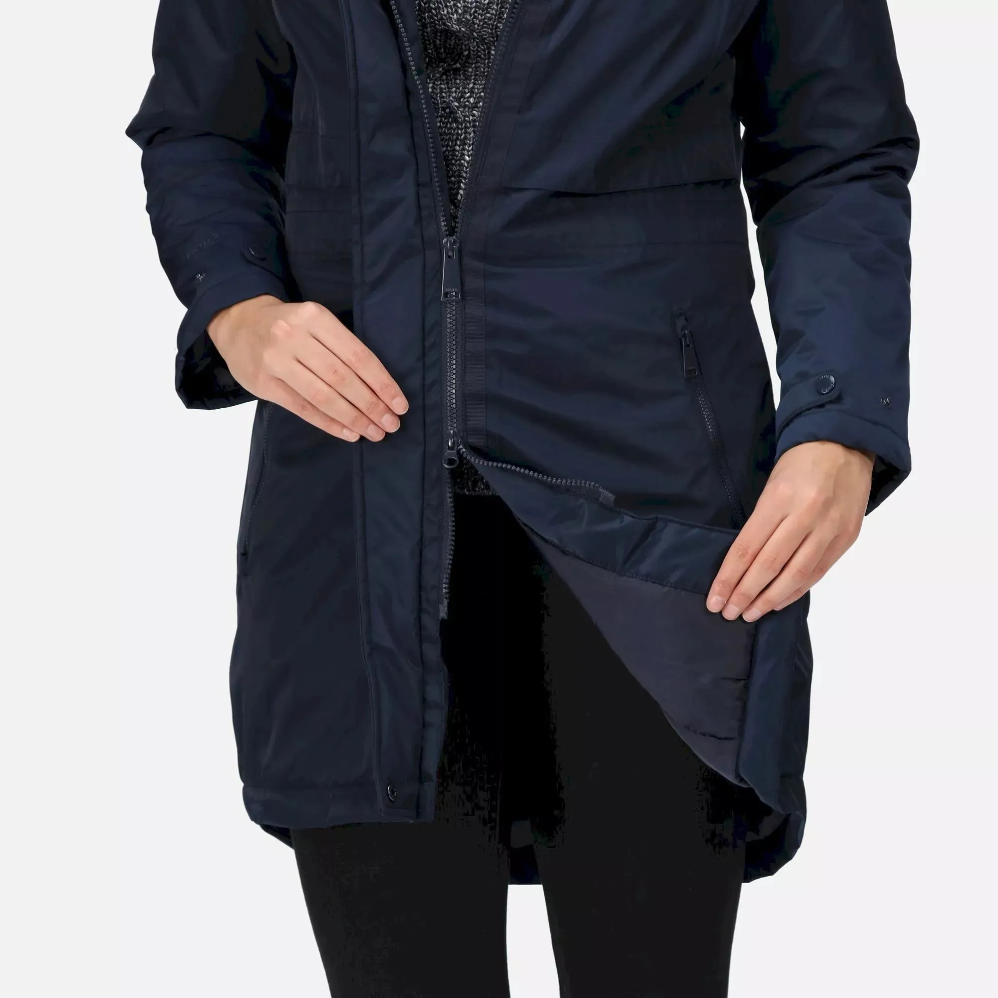 Regatta Ladies Lyanna Fur Trim Waterproof Parka Jacket | Navy