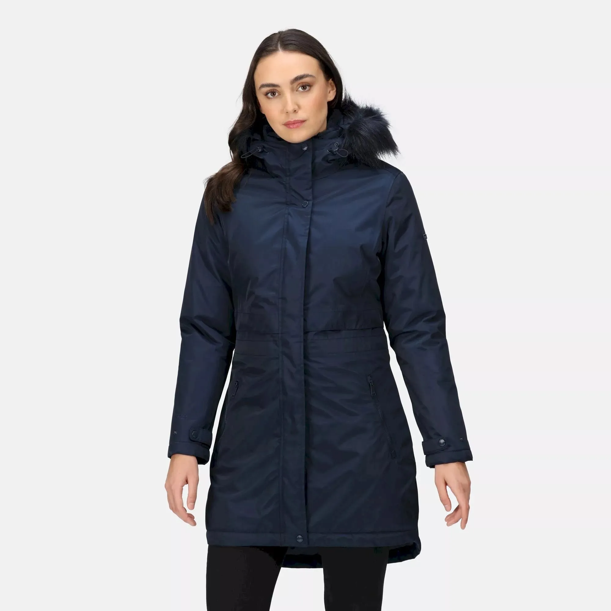 Regatta Ladies Lyanna Fur Trim Waterproof Parka Jacket | Navy