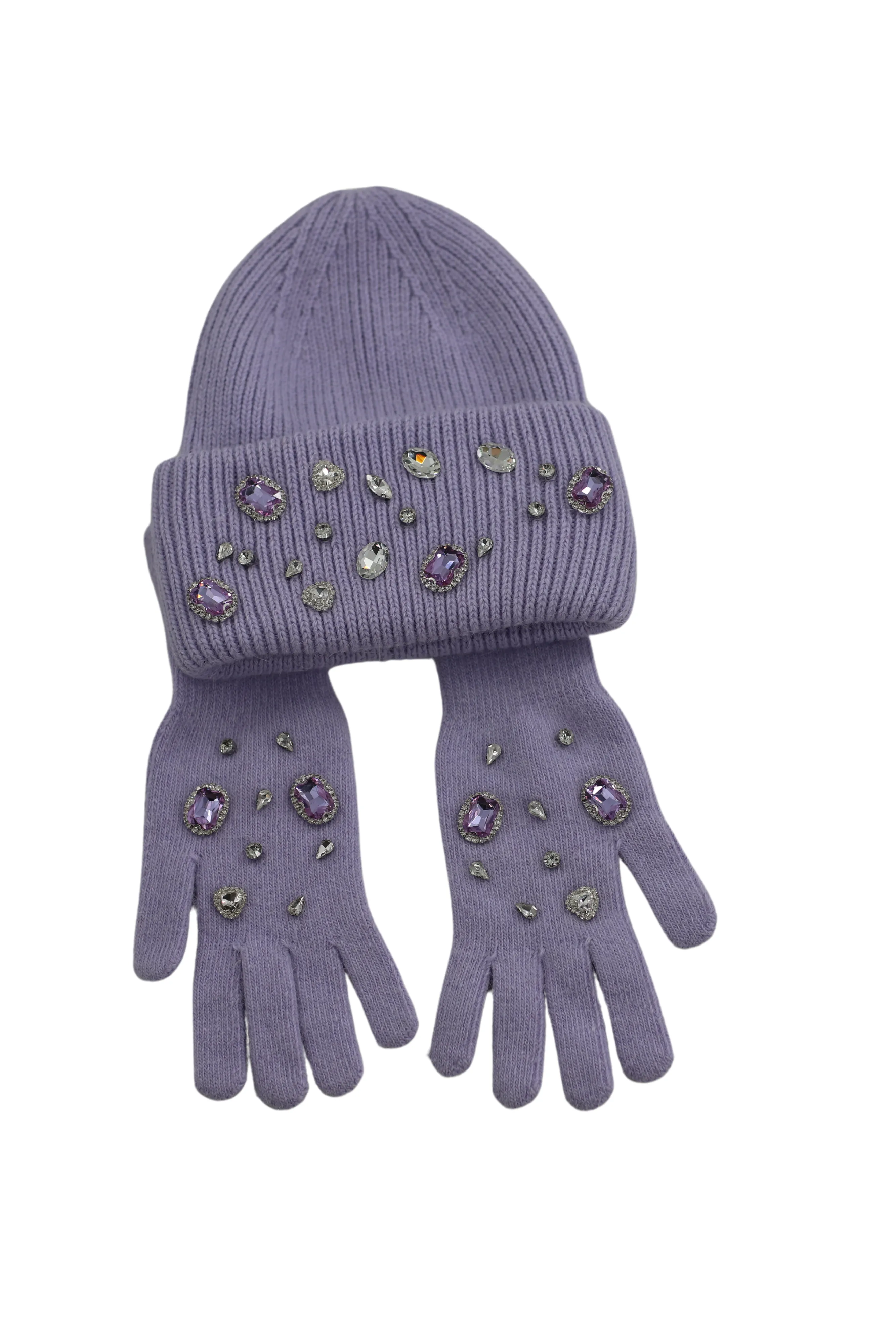 Rhinestone Winter Hat and Glove Set