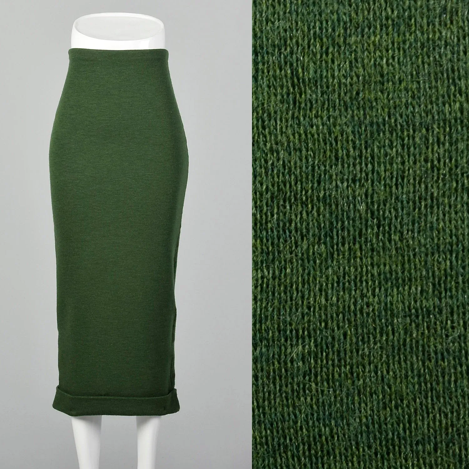 Small Romeo Gigli 1990s Green Knit Skirt