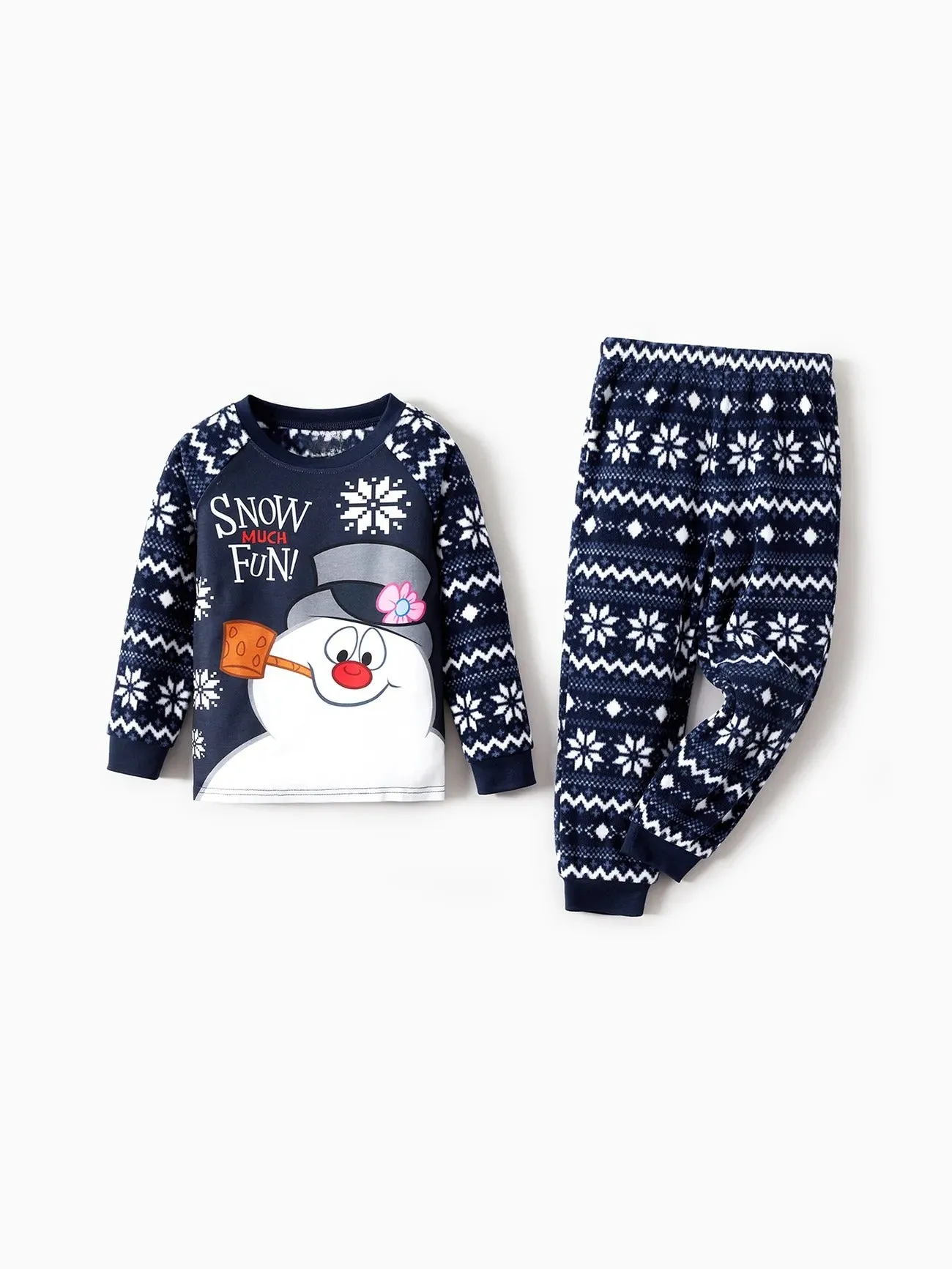 Snowman Graphic Print Family Matching Pajamas Set