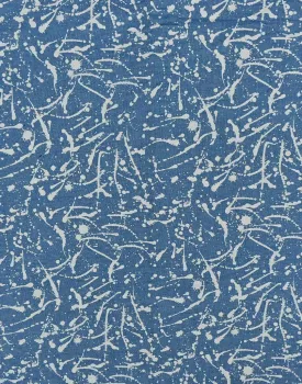 Splashes Jeans Blue Printed Denim Chambray Fabric