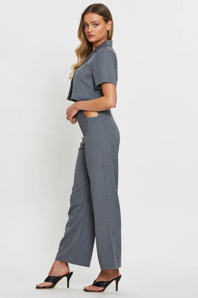 Stripe Wide Leg Pants