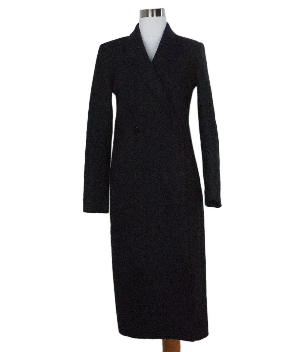 Theory Black Wool Long Coat sz 4