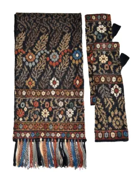 Tibet Women's Alpaca Scarf and Fingerless Glove Set