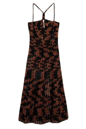 Tortoise Palmira Crochet Dress