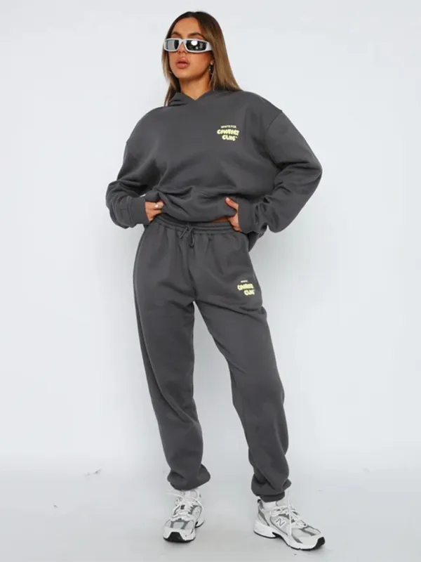 Trendy Sporty Pants & Hoodie Matching Set