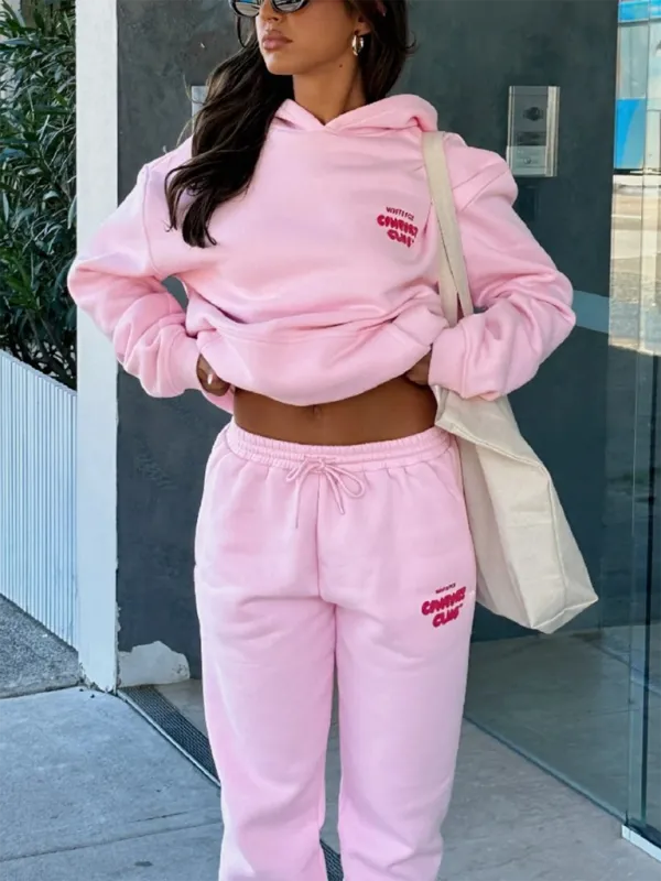 Trendy Sporty Pants & Hoodie Matching Set